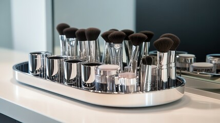 Professional beauty workspace with sleek tools and organized accessories.