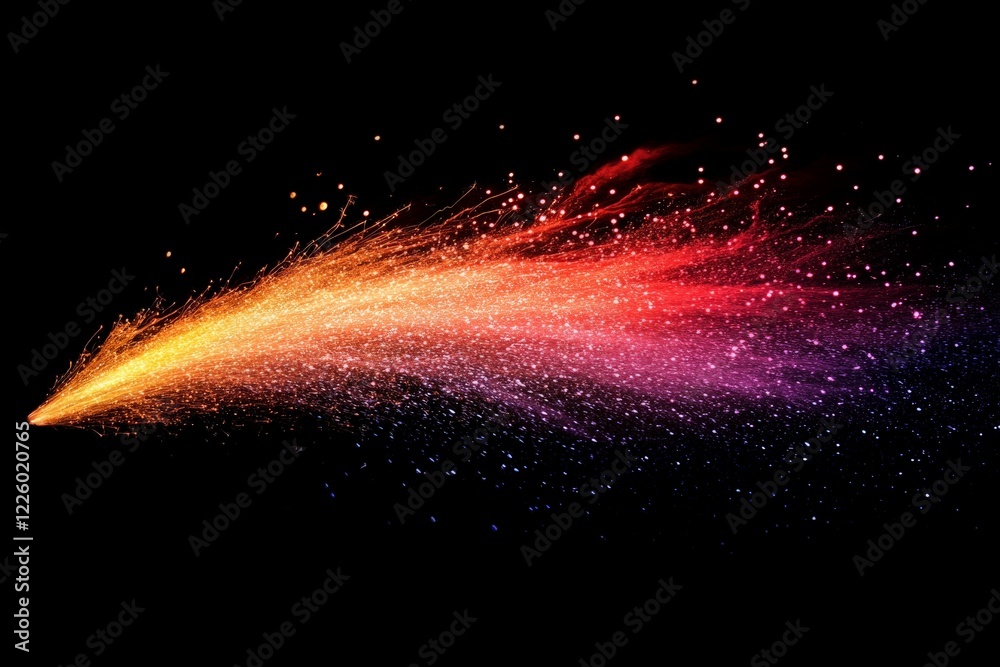 Aufkleber vibrant explosion of colors with sparkling particles against a dark backdrop