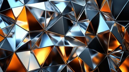 Abstract Metallic Triangular Geometric Pattern