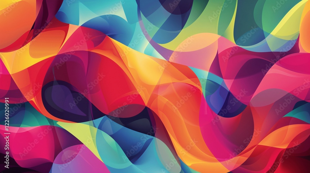 Leinwandbilder Colorful wavy shapes creating a vibrant and dynamic abstract background