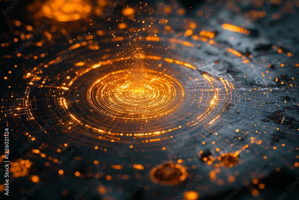 Aufkleber swirling patterns of light create a mesmerizing spiral formation in a dark cosmic landscape