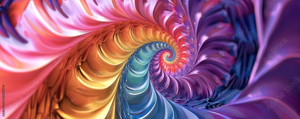Poster Abstract spiral with vivid colors creating a modern and psychedelic background