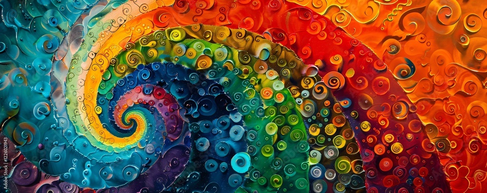 Poster energetic and vivid abstract backdrop featuring a swirling design