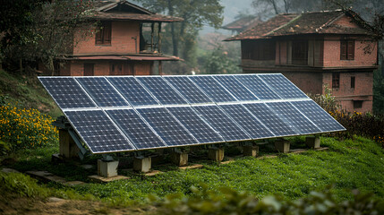 Rural Nepal solar panel energy sustainable village homes