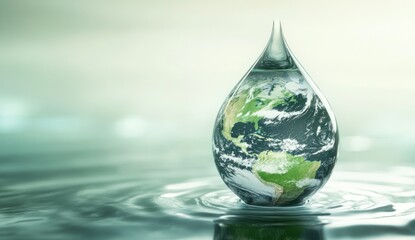 Our Precious Planet: A Water Drop Representing Earth's Fragility and Importance