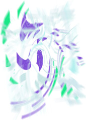 An abstract transparent iridescent color blur design element.