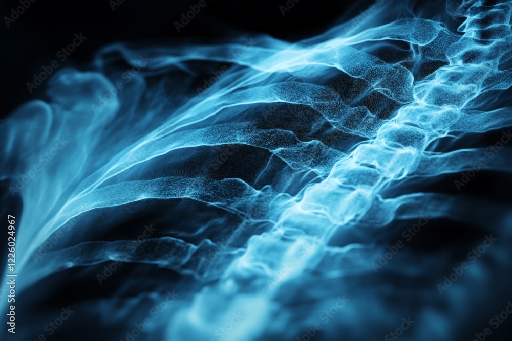 Poster Understanding the human spine through a detailed medical image showcasing vertebrae alignment and structure in a health context