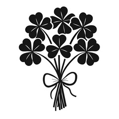 Fototapeta premium Four leaf clover bouquet icon 