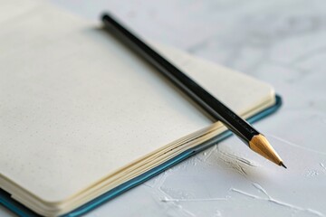 Blank notebook page is waiting to be filled with new ideas