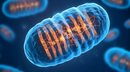 Microscopic Mitochondria Cell Energy Powerhouse 3D Render