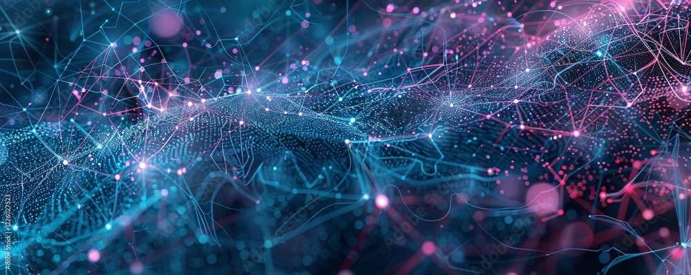 Poster Abstract background connecting dots and lines forming a network