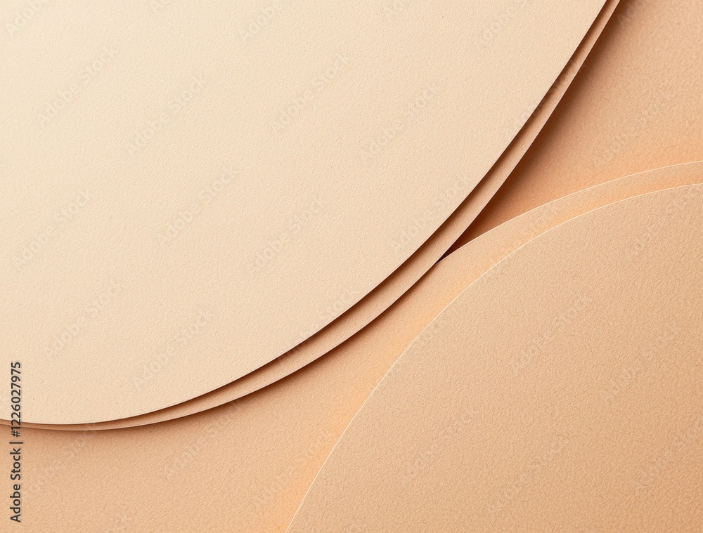 Poster smooth, textured beige paper sheets are overlapping, creating a stylish and minimalist abstract comp