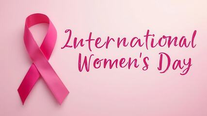 International womens day and pink ribbon