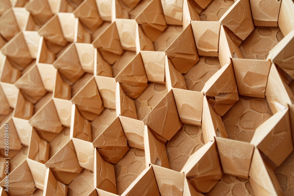 Poster sturdy cardboard backdrop is forming a striking geometric honeycomb pattern