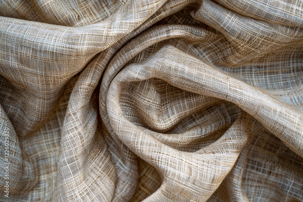 Aufkleber create an abstract background for your design with waves of beige linen fabric