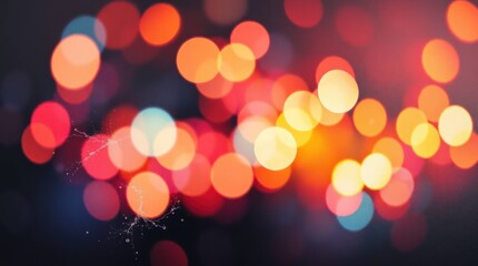 Vibrant multicolored bokeh lights creating a festive and magical atmosphere