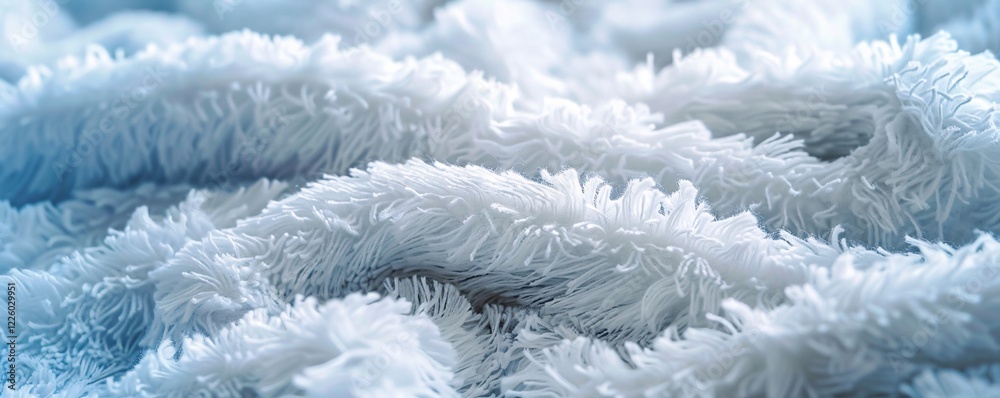 Poster close-up of white fabric texture highlighting its soft and delicate fibers