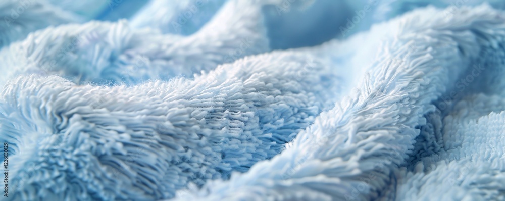 Poster Soft blue fabric texture with gentle waves and shallow depth of field, perfect for background use and adding a soft touch to any design
