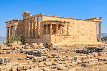 Fototapeta premium The building is old and has a lot of stone, Acropolis in Athens