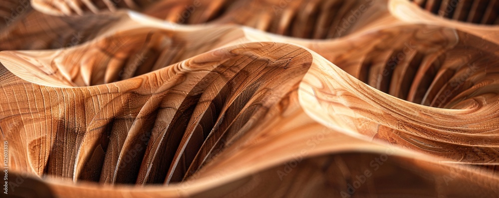 Poster beautiful wavy stripes pattern background created by abstract wood texture