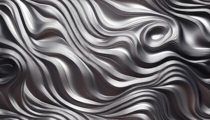 Silvertoned Seamless Metallic Waves An Elegant Swirl of Artistic Fluidity and Texture, Perfect for Design Elements, Web Backgrounds or Graphics.