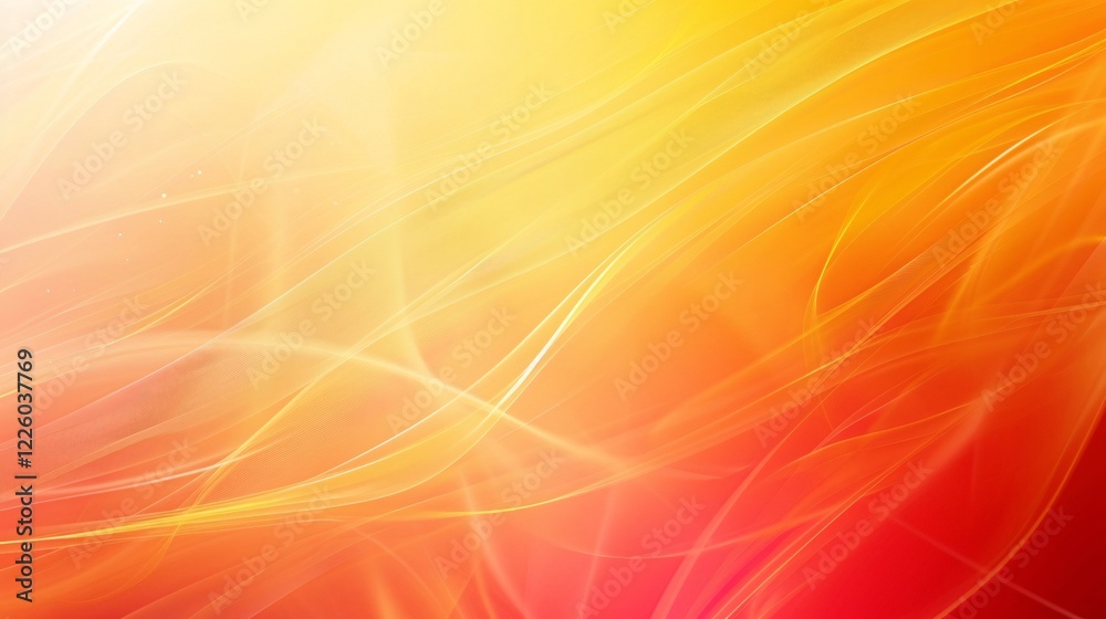Poster Vibrant yellow and orange abstract background with dynamic wavy lines, ideal for adding energy and excitement to websites, presentations, or any creative project