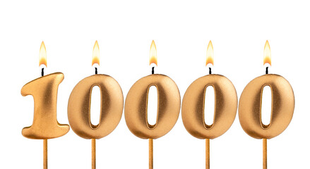 Candles form the number 10000 - Number of followers.