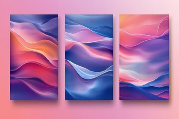 Fototapeta premium Vibrant Abstract Minimalist Backgrounds A Collection of Trendy Templates for Posters Banners Flyers and Placards in Colorful Blur Aesthetics
