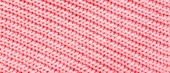 Closeup view of pink fabric texture as background