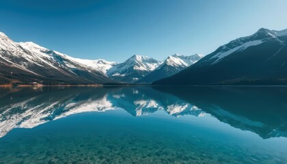 Majestic Mountain Lake Reflection: A Serene Landscape