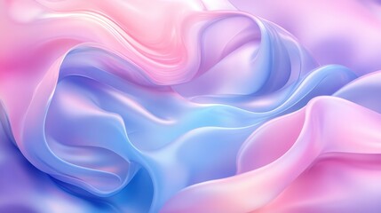 Obraz premium Soft pastel fabric waves in pink and blue hues creating a dreamy effect