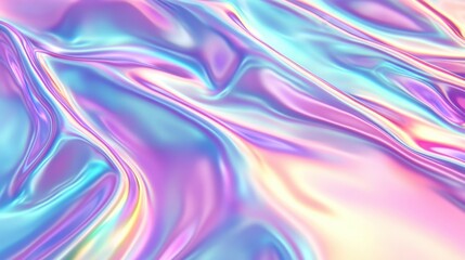 Obraz premium Iridescent fabric texture with flowing pastel colors and soft sheen