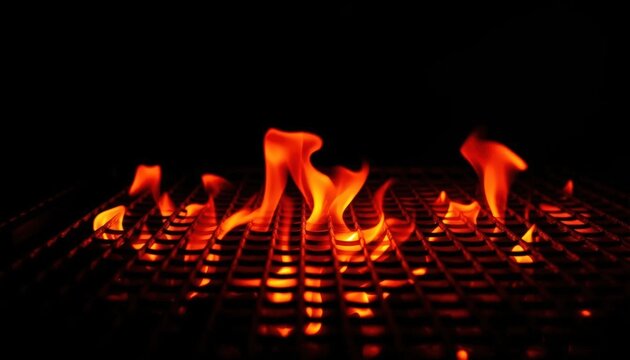 Fiery Grill: Embers Ignite the Night