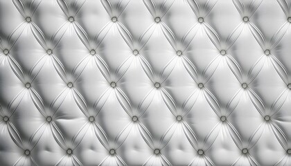 Elegant Transparent Texture of Subtle White Diamond Tufted Upholstery Pattern on a Clean Background Ideal for Design, Fashion, and Interior Visualizations