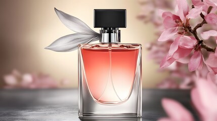 Elegant Perfume Bottle with Delicate Flower Design