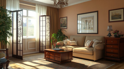 Serene Simplicity: A Cozy Living Room with Timeless Elegance