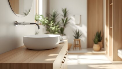 Ultra-realistic 8K photograph of a Scandinavian-style sofa in a minimalist living room. The sofa features a simple, light gray fabric with wooden legs and clean lines. It is adorned with a f