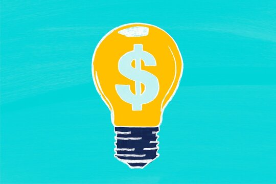 Creative money ideas concept with dollar sign light bulb