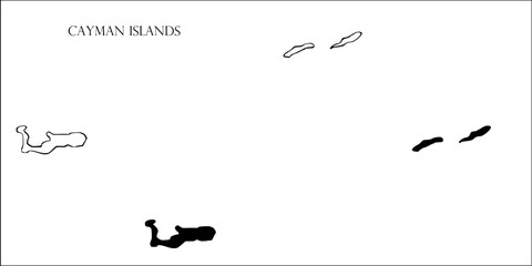 Fototapeta premium Cayman Islands Blank Map, Cayman Islands Map Outline Vector Images