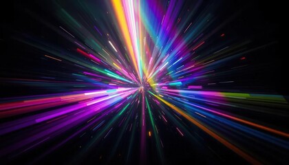Hyperspace Journey: A vibrant explosion of colors radiating from a central point, simulating the feeling of interstellar travel.