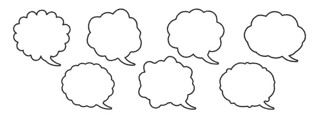 太線　雲形　吹き出しのセット