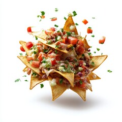 3D Realistic Nachos isolated on white background