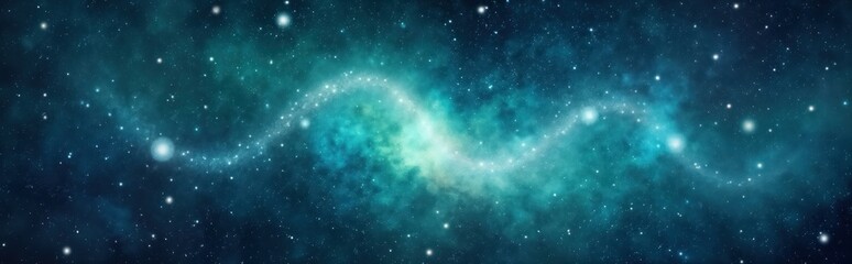 Fototapeta premium Abstract night sky illustration displays swirling glows, stars. Deep space cosmic scene evokes vastness, fantasy. Suitable for tech, science, sci-fi designs. Futuristic poster wallpaper design.