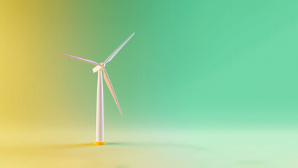 wind turbine on green background