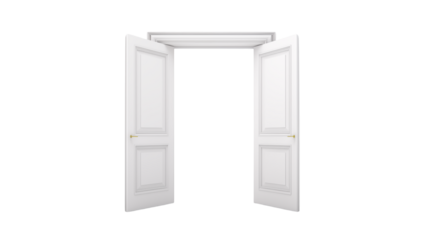 Open White Double Doors Interior Room Entrance Way