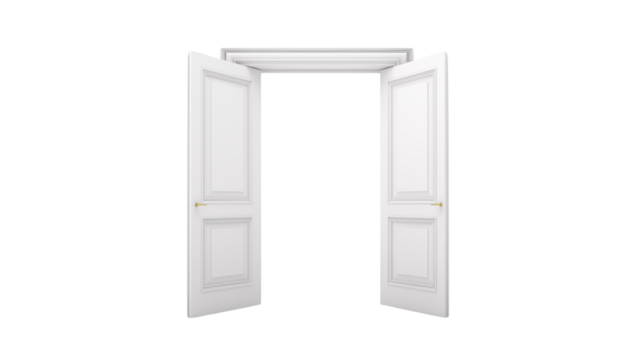 Open White Double Doors Interior Room Entrance Way