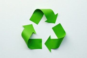 Obraz premium Paper cut green recycle symbol, natural eco concept, renewable, background