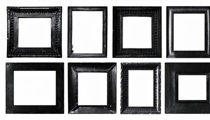 Gritty Grunge Collection of Silhouettes Framed in Authentic Retro Borders, Embracing the Worn and Aged Warmth of Antiquity