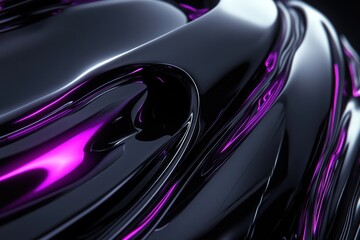 Abstract Swirling Black and Purple Liquid: A Digital Art Piece