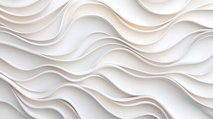 Fototapeta premium Abstract White Wavy Texture Design with Layered Curves and Patterns